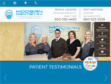 Tablet Screenshot of moderndentistryne.com